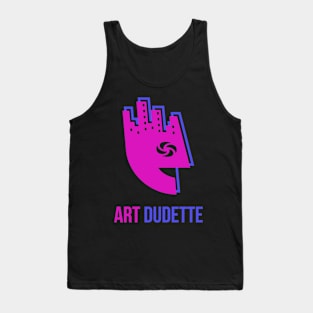 Art Dudette In Pink And Blue Tank Top